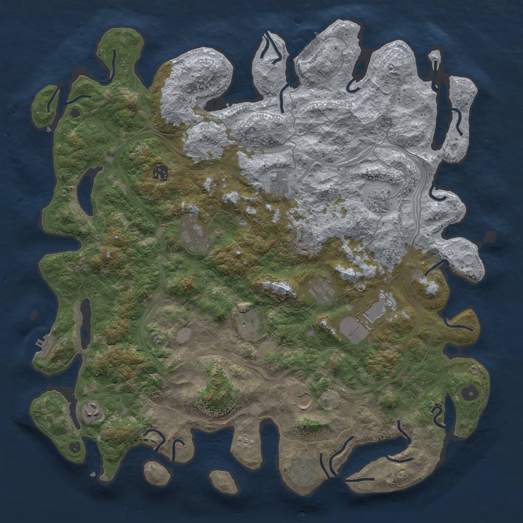 Rust Map: Procedural Map, Size: 4800, Seed: 1653734556, 18 Monuments