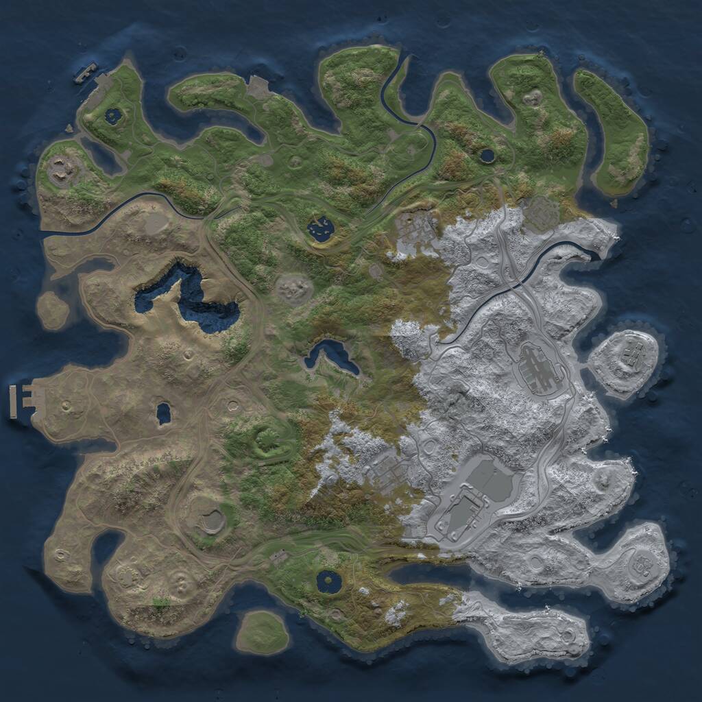 Rust Map: Procedural Map, Size: 4250, Seed: 20093, 15 Monuments