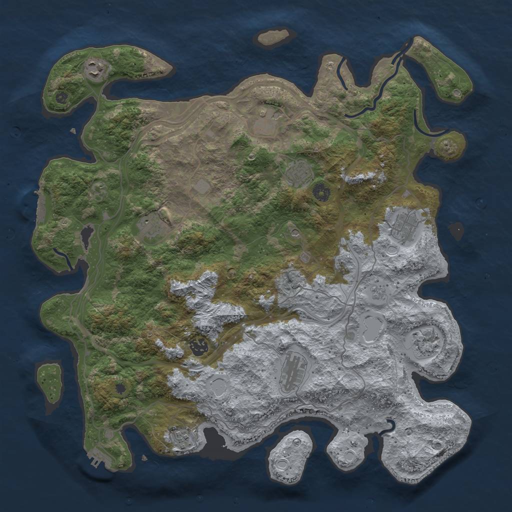 Rust Map: Procedural Map, Size: 4250, Seed: 16397, 16 Monuments