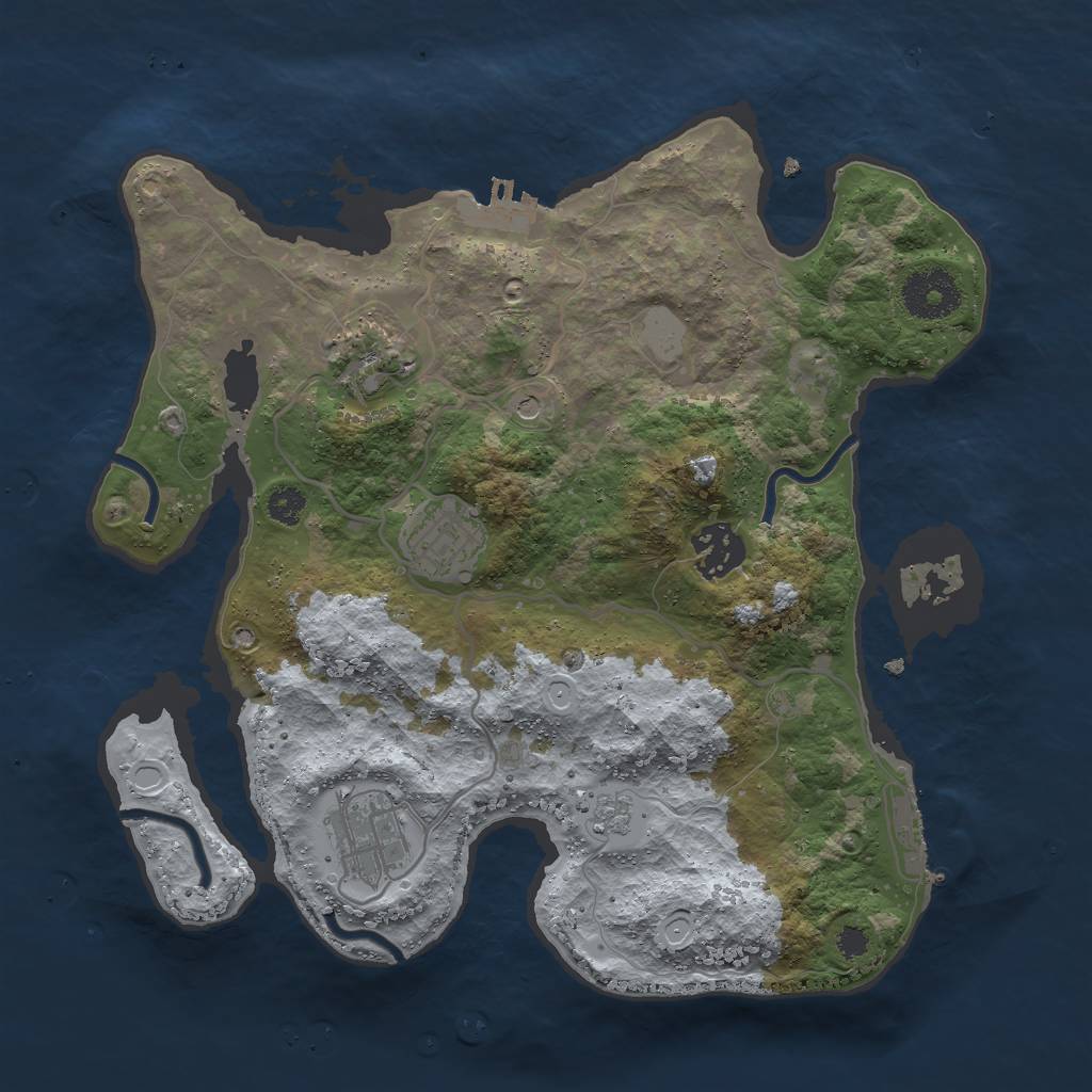 Rust Map: Procedural Map, Size: 3000, Seed: 11728211, 11 Monuments