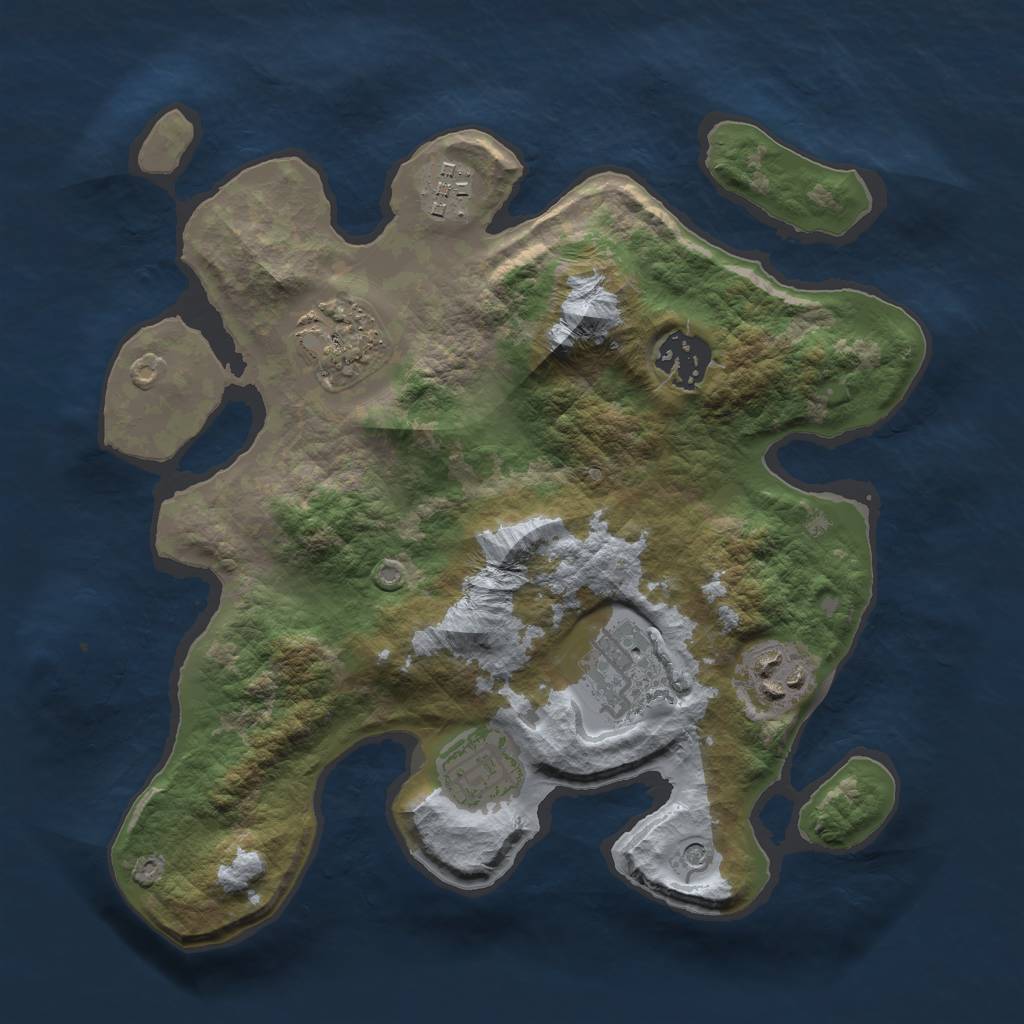 Rust Map: Barren, Size: 2800, Seed: 63048684, 9 Monuments