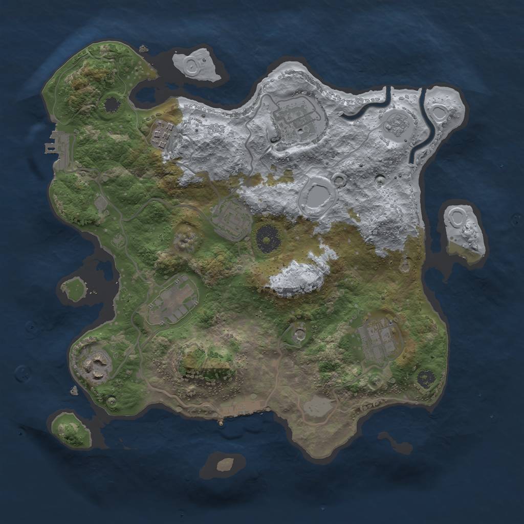 Rust Map: Procedural Map, Size: 3000, Seed: 9308, 13 Monuments