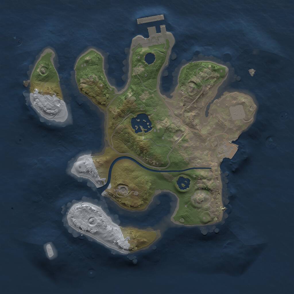 Rust Map: Procedural Map, Size: 2200, Seed: 127720, 3 Monuments