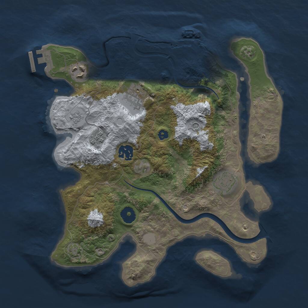 Rust Map: Procedural Map, Size: 3000, Seed: 1517003945, 11 Monuments