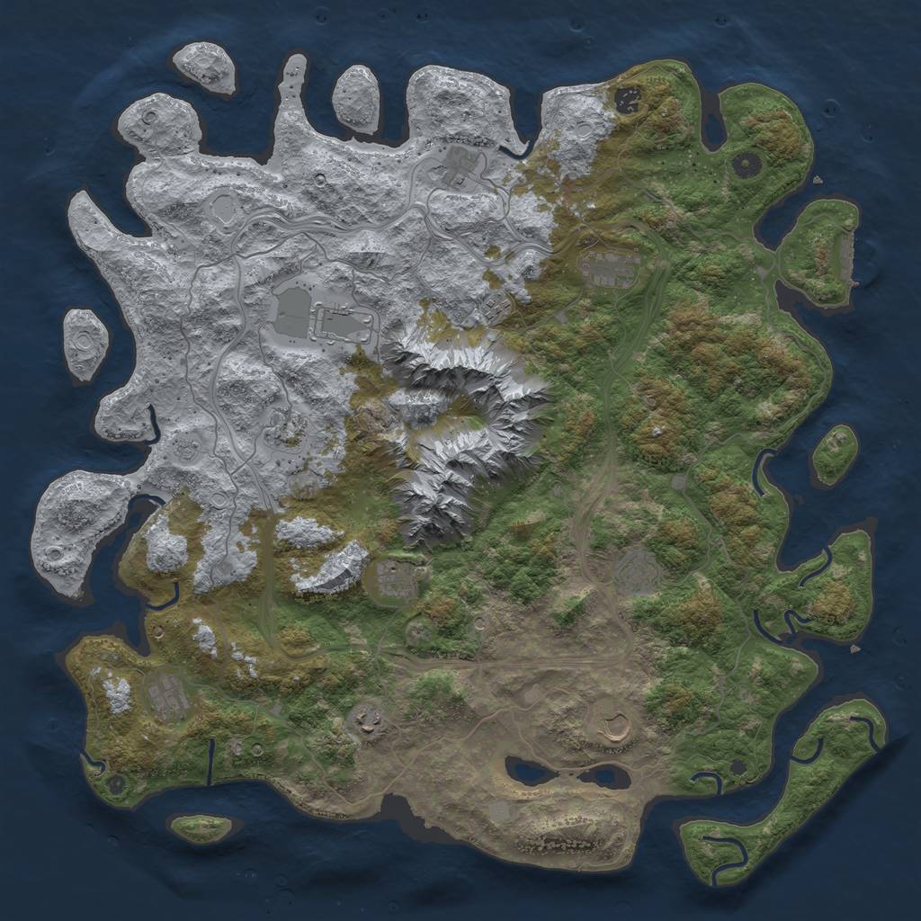 Rust Map: Procedural Map, Size: 5000, Seed: 1606597378, 17 Monuments