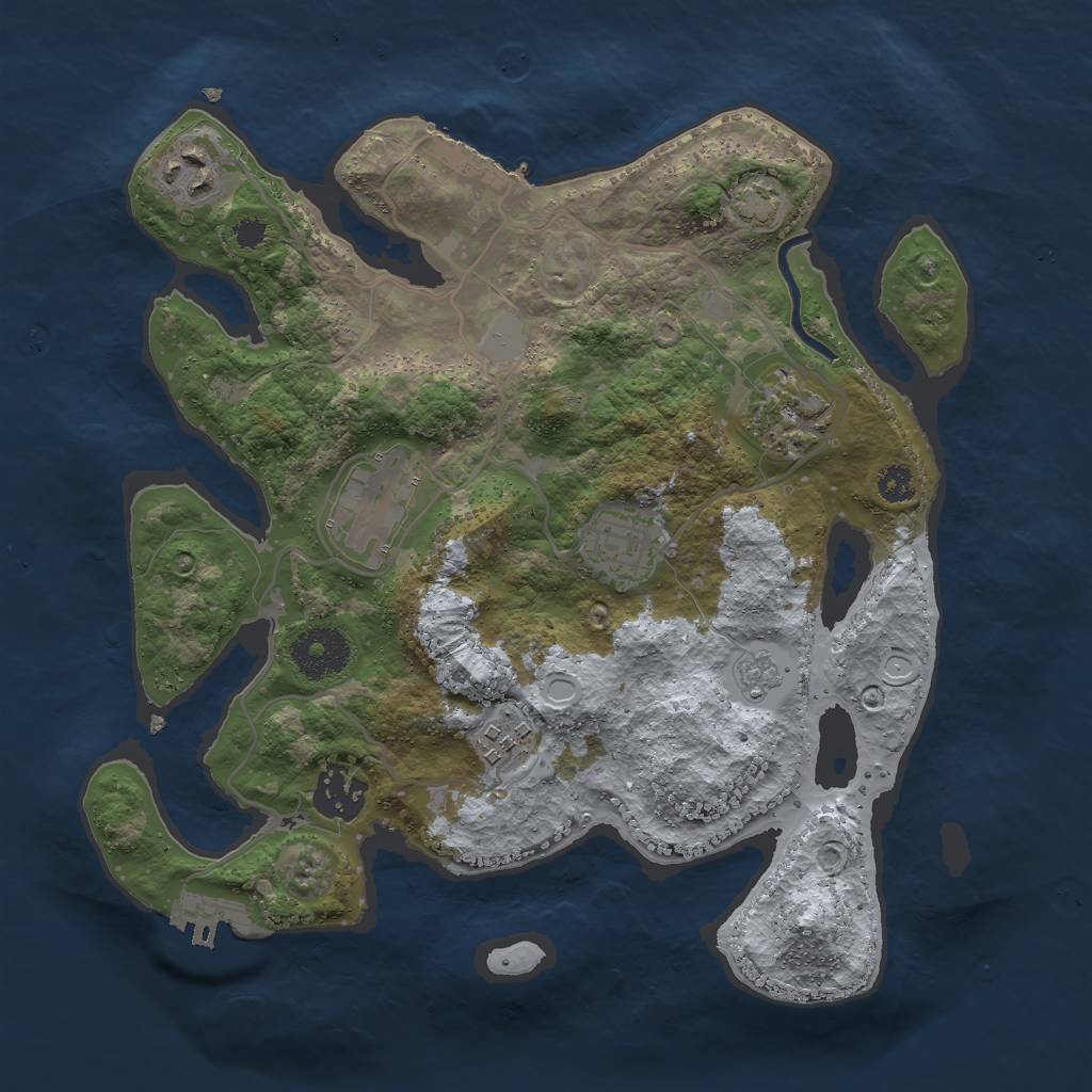 Rust Map: Procedural Map, Size: 3000, Seed: 22089, 13 Monuments