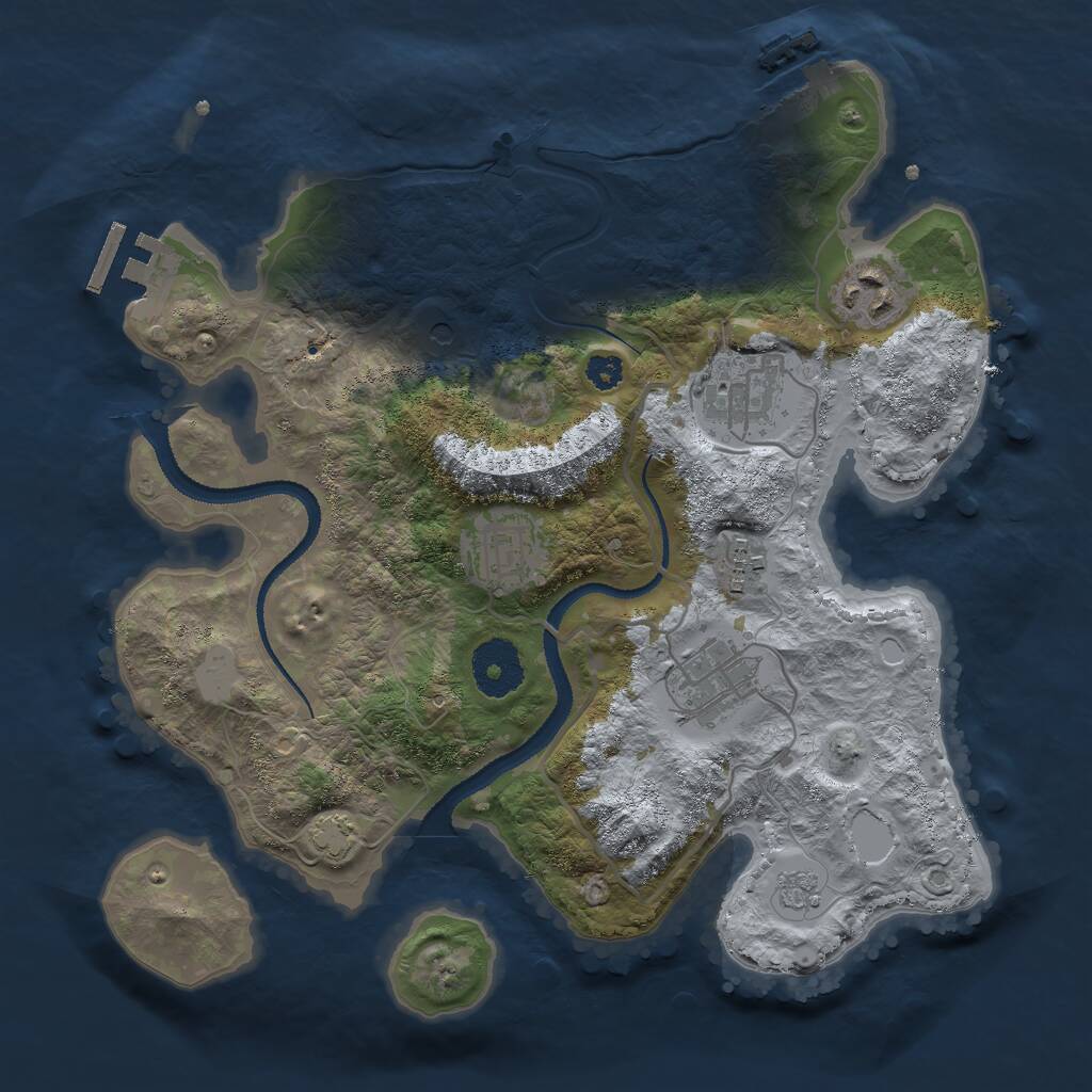 Rust Map: Procedural Map, Size: 3000, Seed: 4866, 11 Monuments