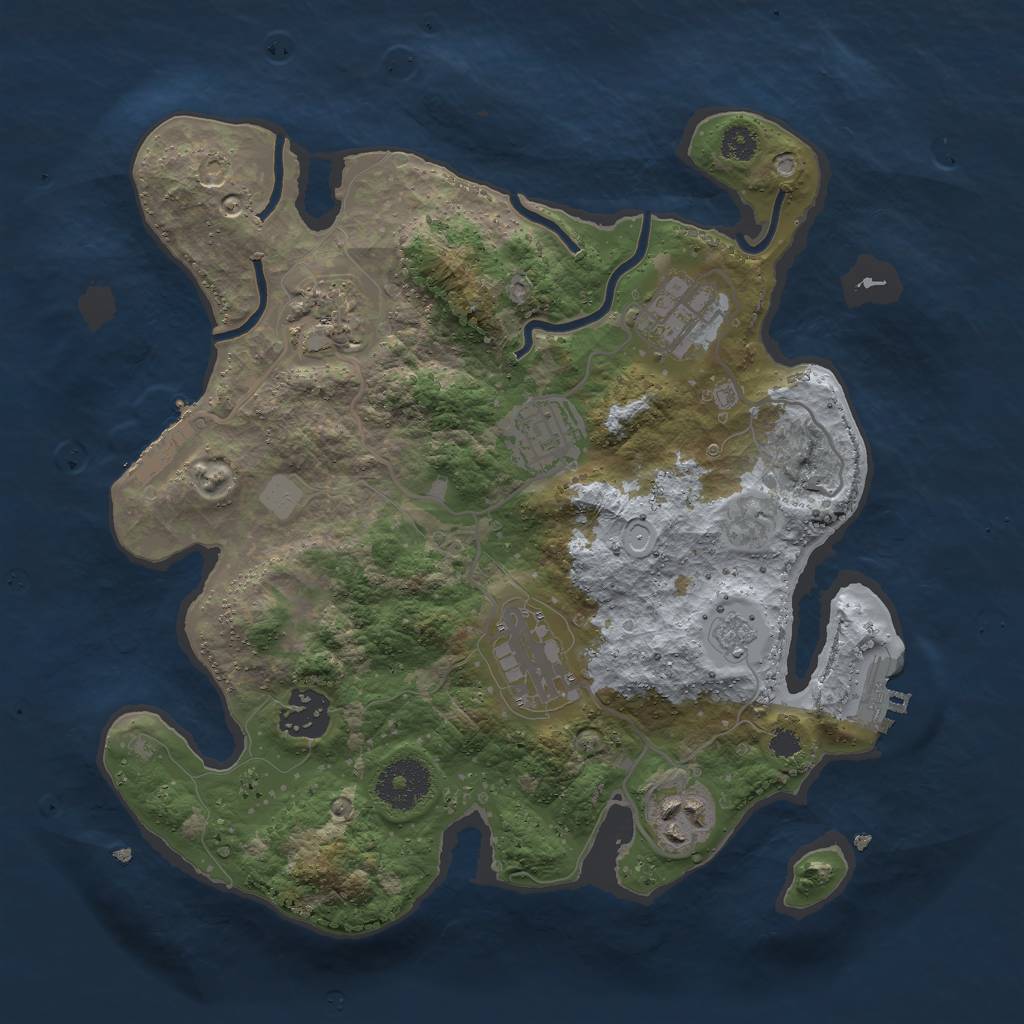 Rust Map: Procedural Map, Size: 3000, Seed: 20782, 12 Monuments