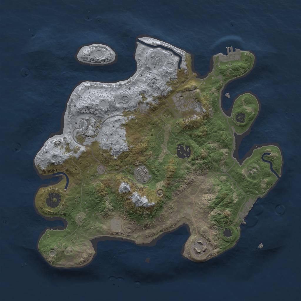 Rust Map: Procedural Map, Size: 3000, Seed: 571718111, 12 Monuments