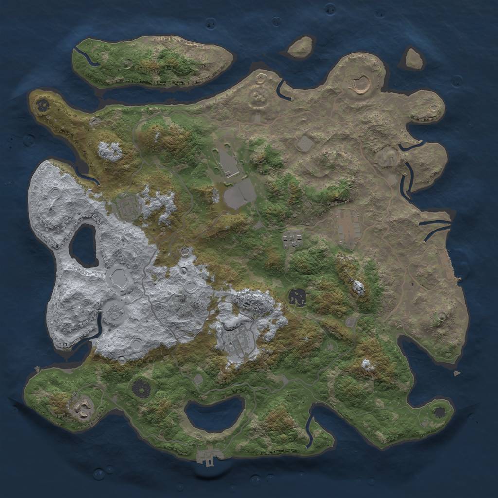 Rust Map: Procedural Map, Size: 4000, Seed: 986129701, 15 Monuments