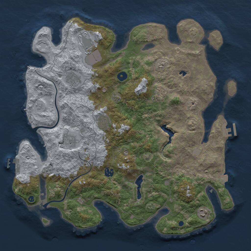 Rust Map: Procedural Map, Size: 4000, Seed: 999965336, 14 Monuments