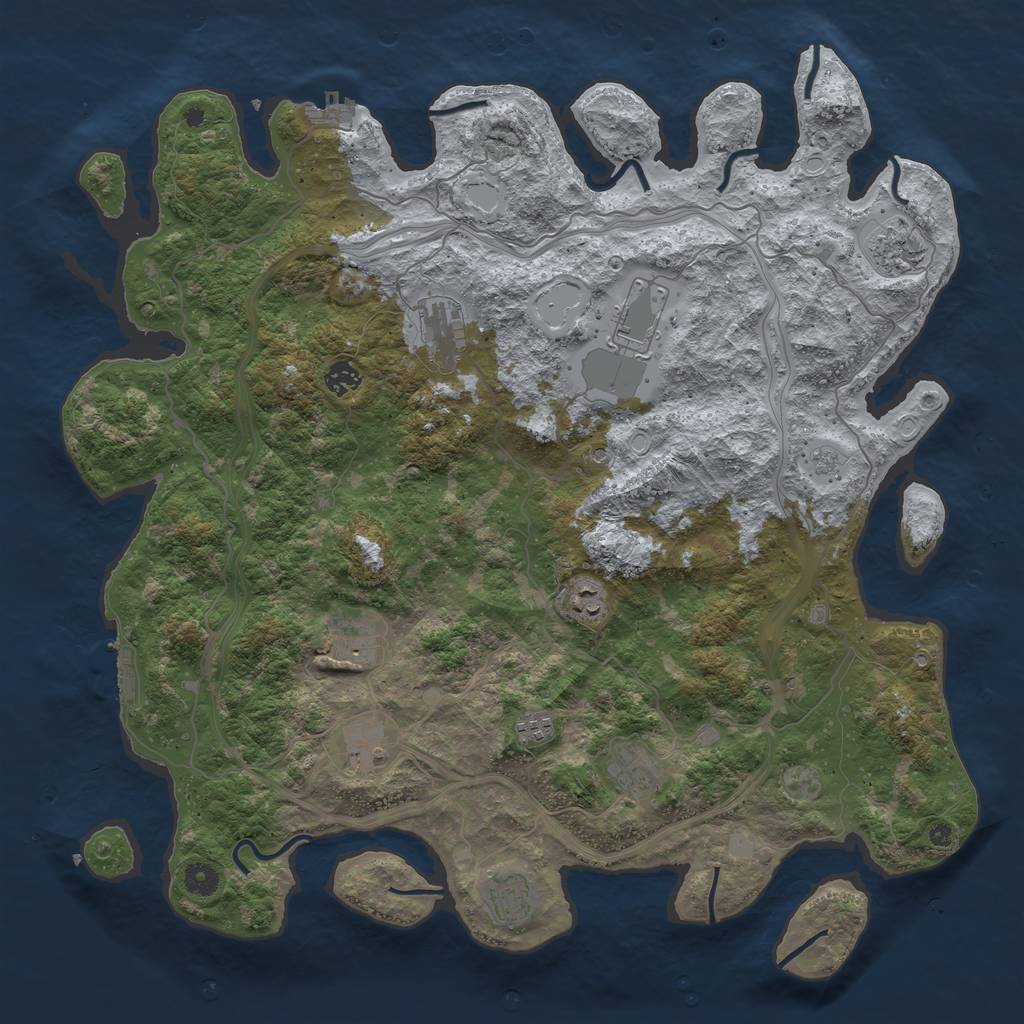 Rust Map: Procedural Map, Size: 4500, Seed: 944489911, 17 Monuments