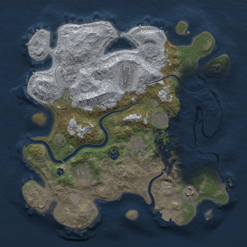 Rust Map: Procedural Map, Size: 3400, Seed: 1522013974, 13 Monuments