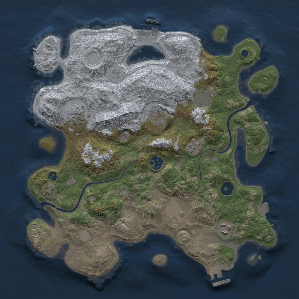 Rust Map: Procedural Map, Size: 3400, Seed: 1522013974, 13 Monuments