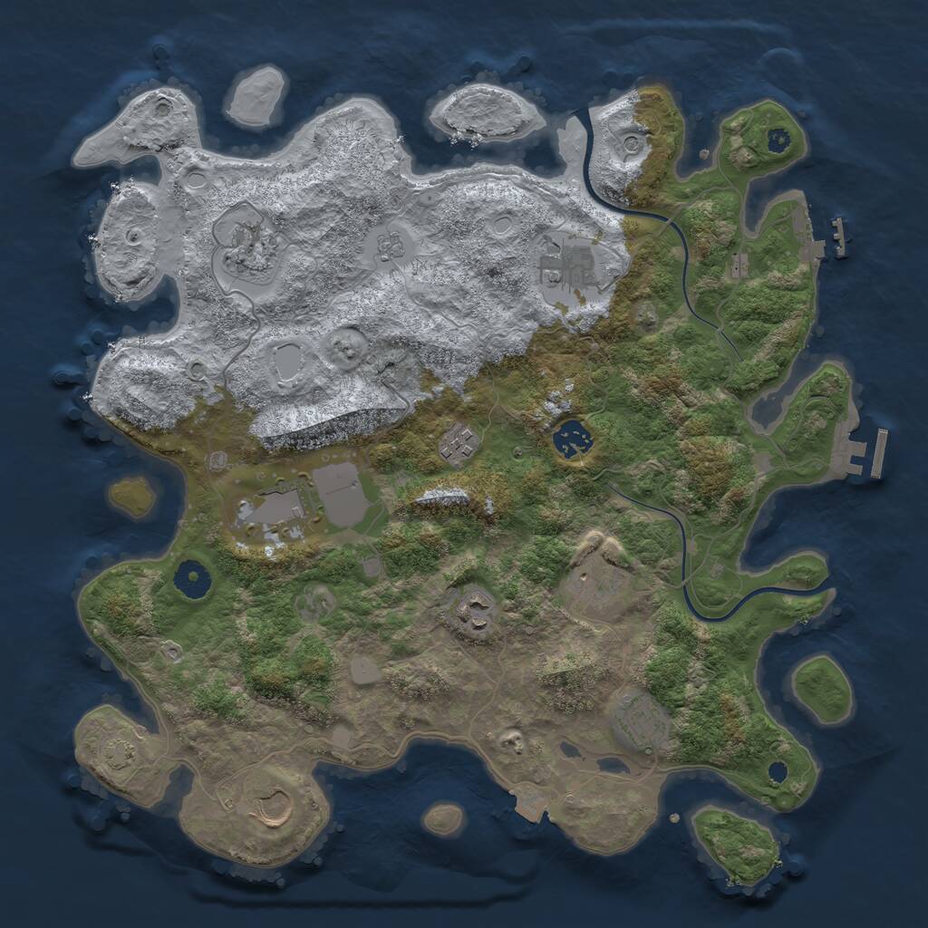 Rust Map: Procedural Map, Size: 3800, Seed: 1522013974, 15 Monuments