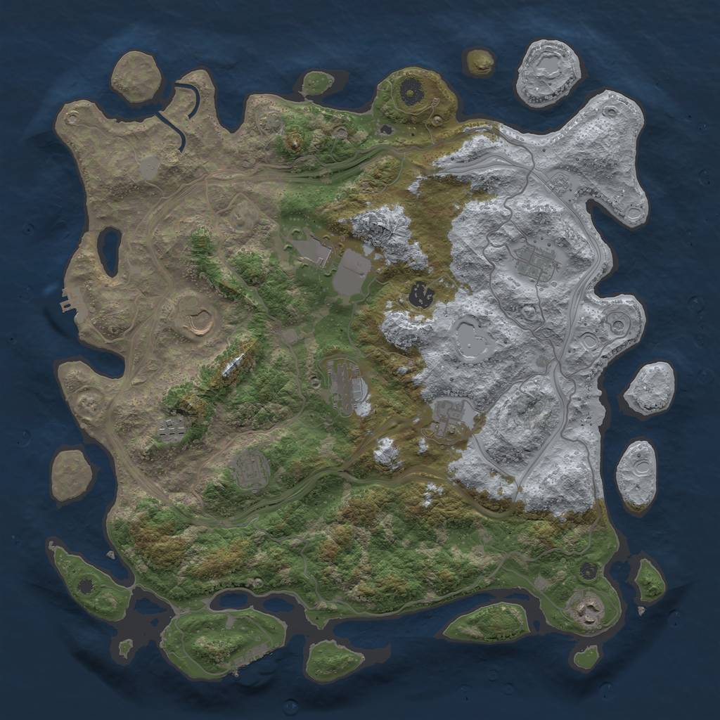 Rust Map: Procedural Map, Size: 4250, Seed: 1524350947, 17 Monuments