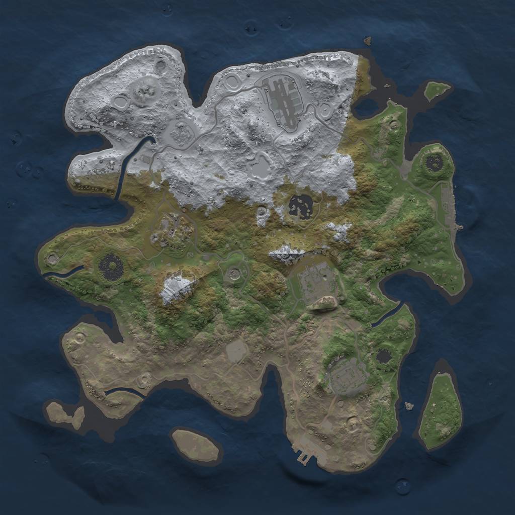 Rust Map: Procedural Map, Size: 3000, Seed: 1169655138, 12 Monuments