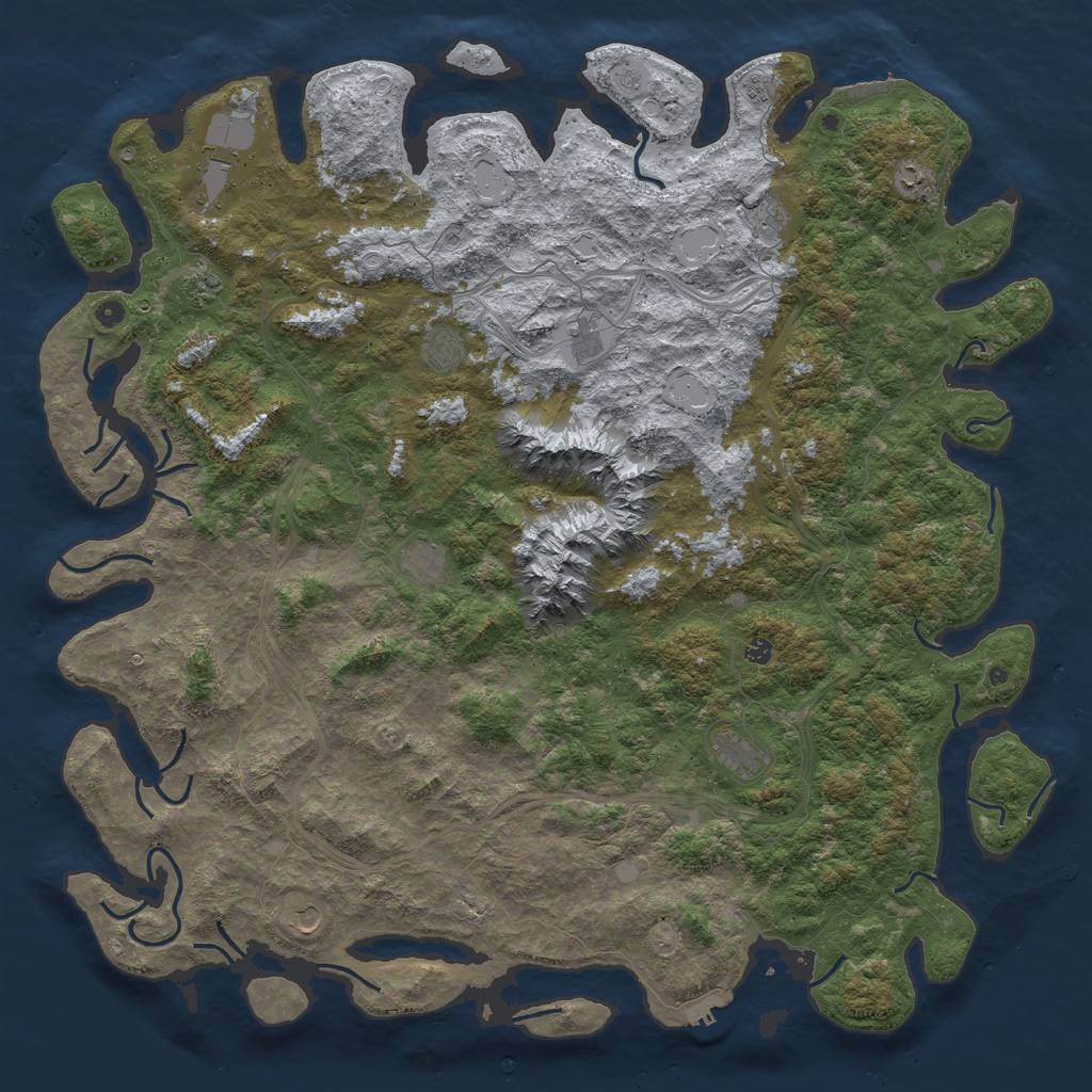 Rust Map: Procedural Map, Size: 6000, Seed: 1246675660, 18 Monuments