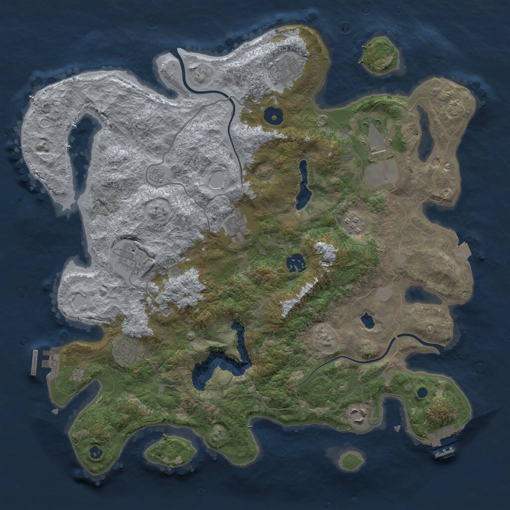 Rust Map: Procedural Map, Size: 4000, Seed: 7684, 14 Monuments