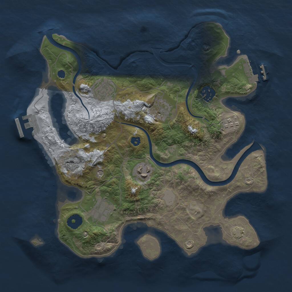 Rust Map: Procedural Map, Size: 3000, Seed: 410575050, 11 Monuments