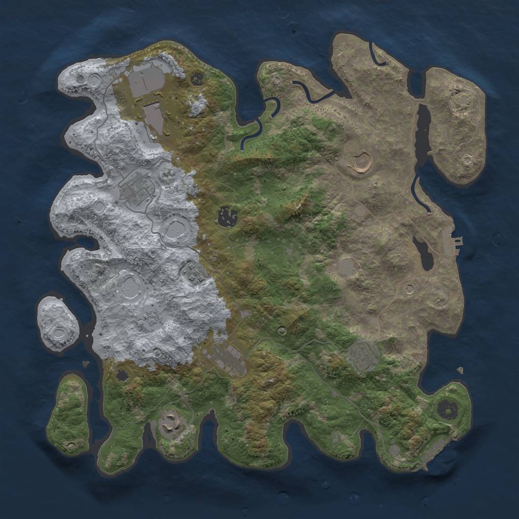 Rust Map: Procedural Map, Size: 3750, Seed: 1183158030, 16 Monuments