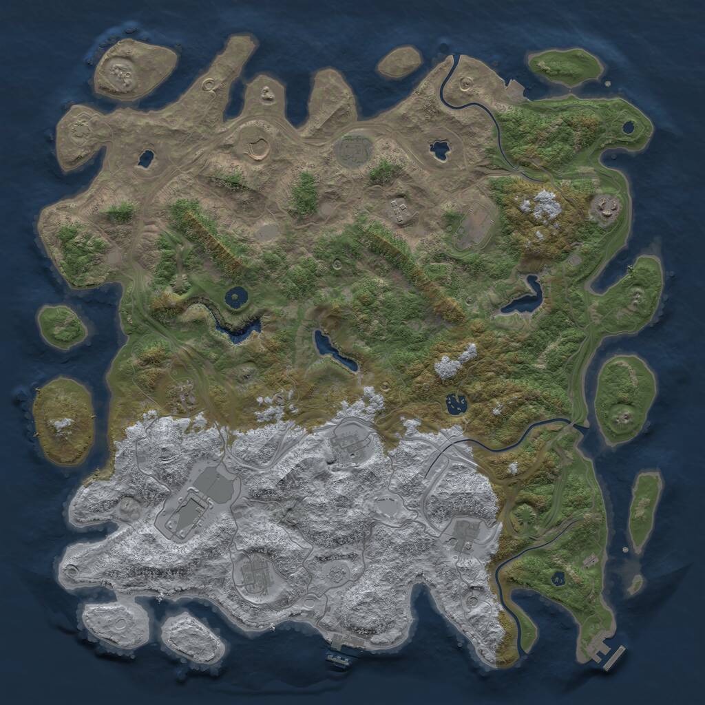 Rust Map: Procedural Map, Size: 4850, Seed: 435643, 17 Monuments