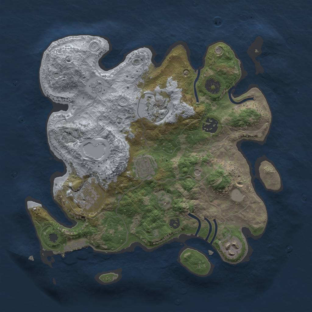 Rust Map: Procedural Map, Size: 3000, Seed: 24255, 11 Monuments