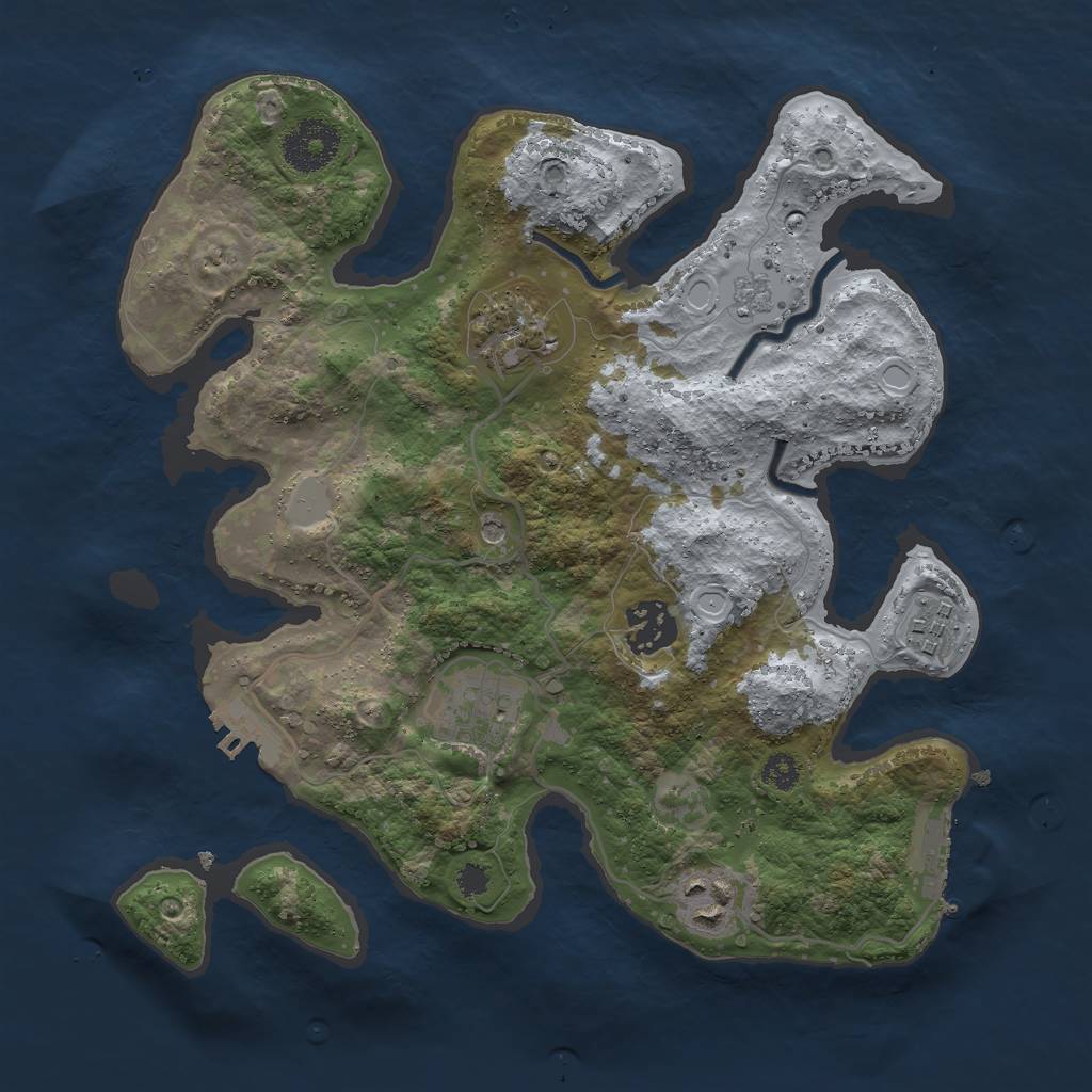 Rust Map: Procedural Map, Size: 3000, Seed: 30246, 12 Monuments