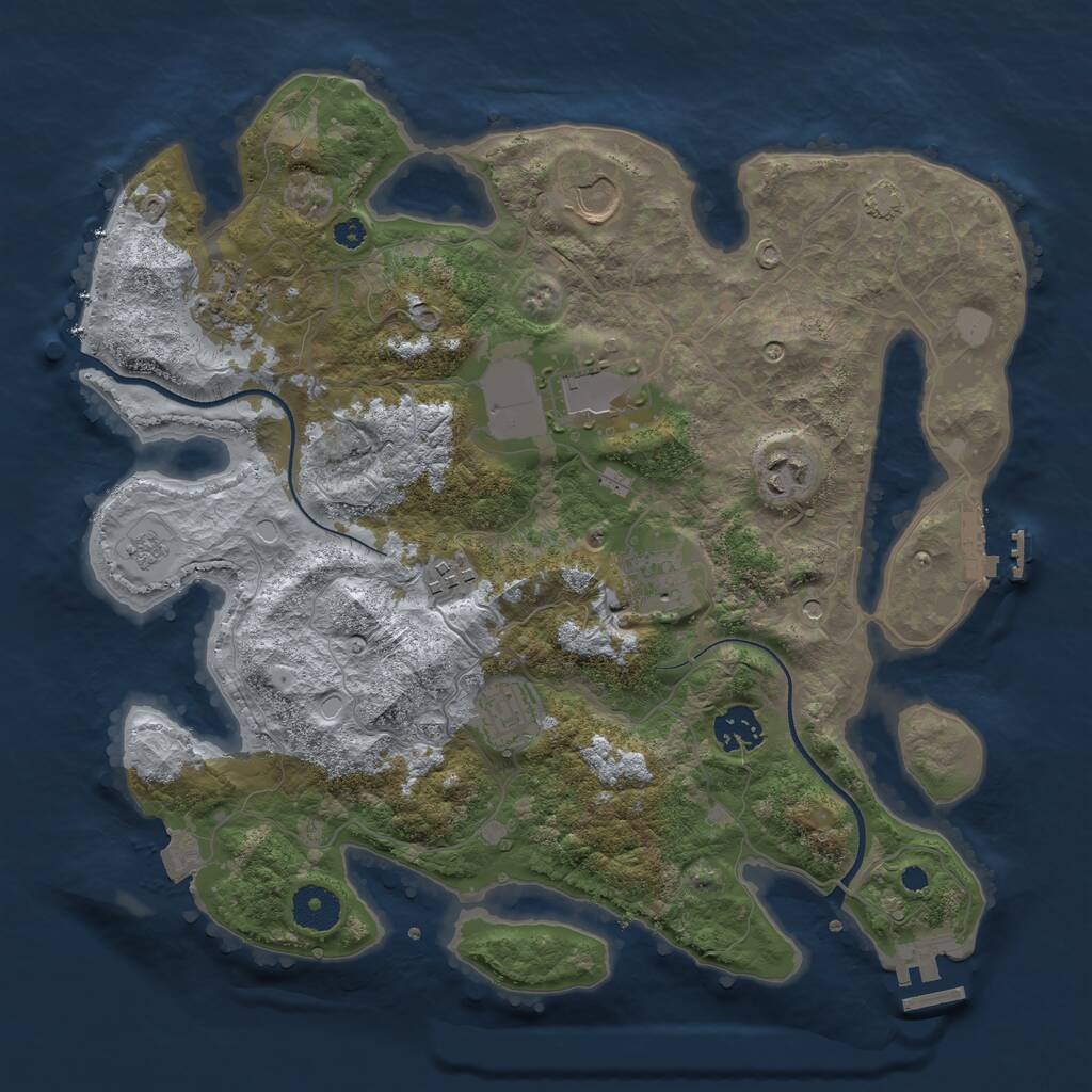 Rust Map: Procedural Map, Size: 3500, Seed: 487506, 14 Monuments