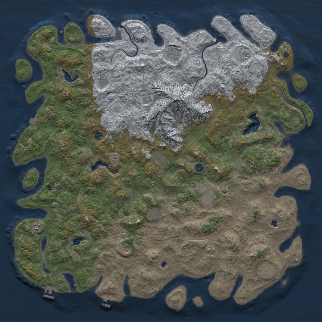 Rust Map: Procedural Map, Size: 6000, Seed: 6974, 17 Monuments