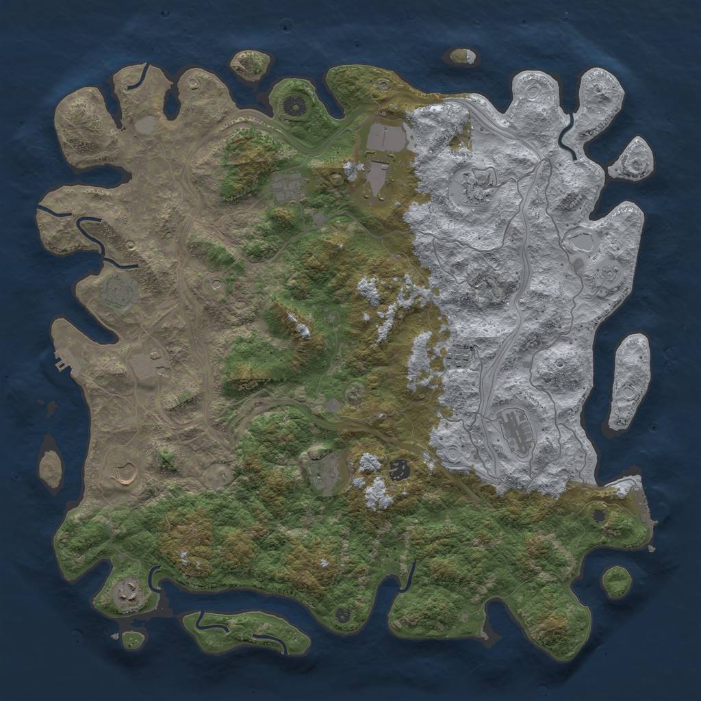 Rust Map: Procedural Map, Size: 4750, Seed: 878534457, 18 Monuments