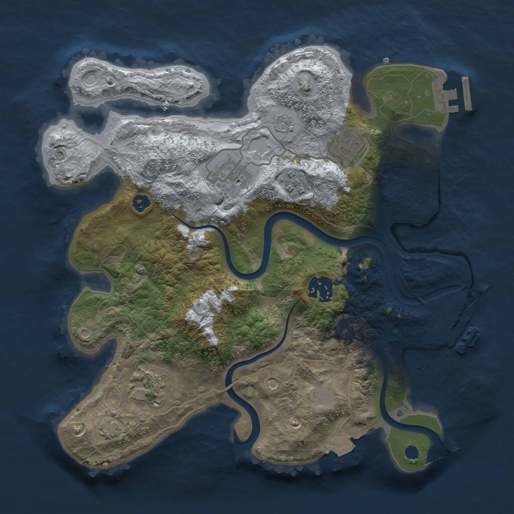 Rust Map: Procedural Map, Size: 3000, Seed: 6147, 11 Monuments