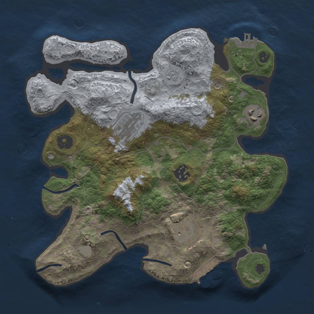 Rust Map: Procedural Map, Size: 3000, Seed: 6147, 11 Monuments