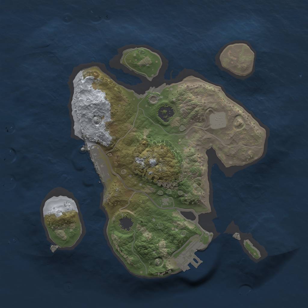 Rust Map: Procedural Map, Size: 2000, Seed: 4305, 5 Monuments