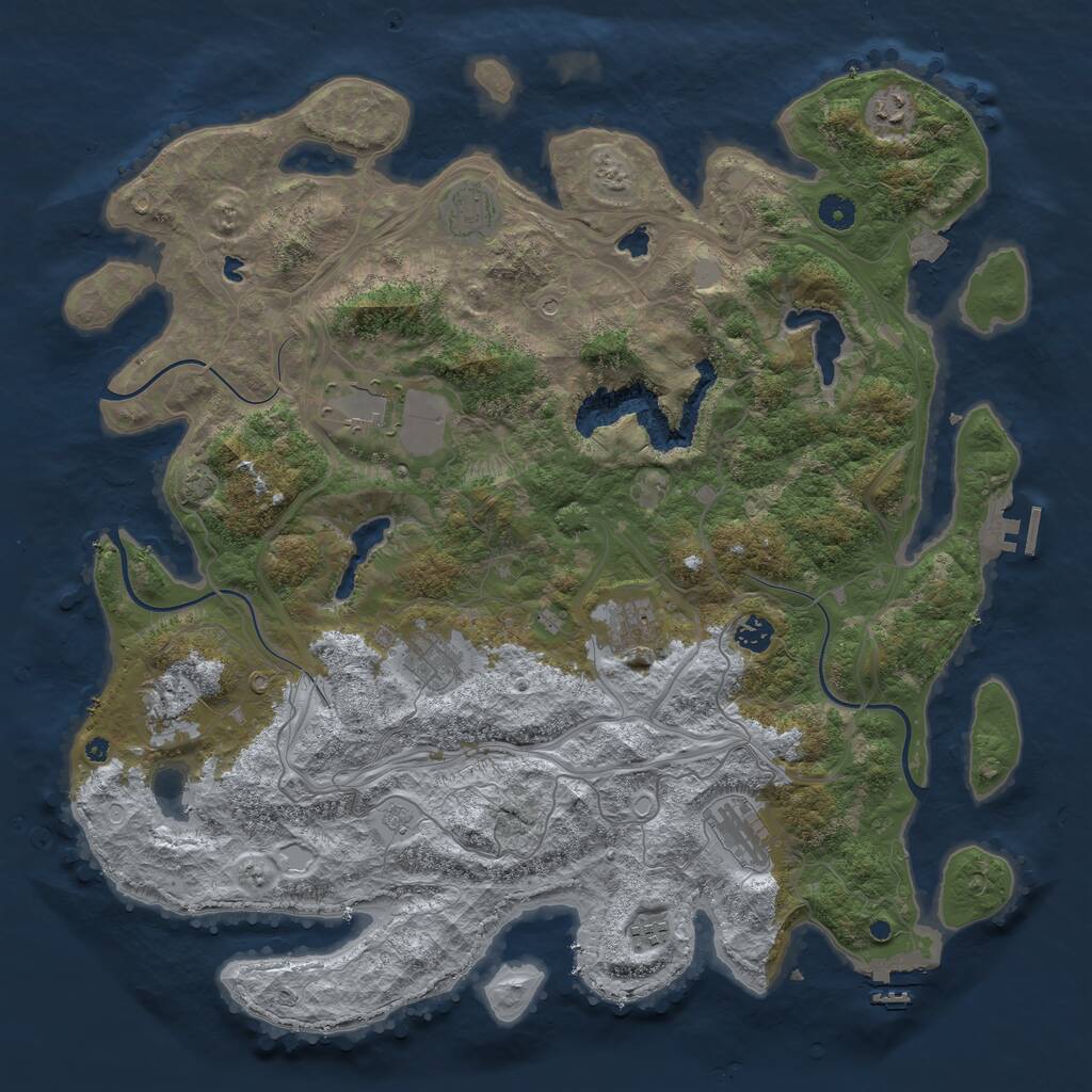 Rust Map: Procedural Map, Size: 4500, Seed: 468720222, 15 Monuments
