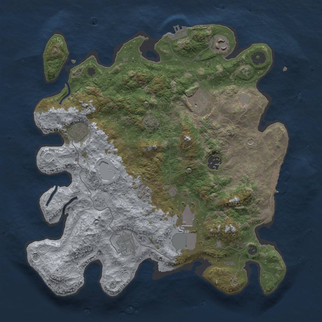 Rust Map: Procedural Map, Size: 3500, Seed: 9779656, 15 Monuments