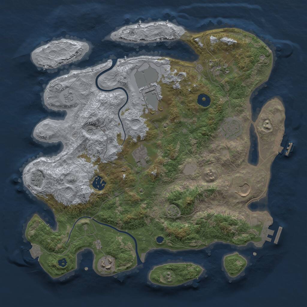 Rust Map: Procedural Map, Size: 3500, Seed: 11562606, 14 Monuments