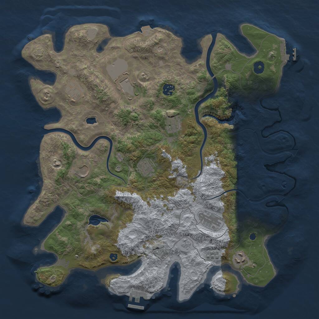 Rust Map: Procedural Map, Size: 4000, Seed: 701767508, 15 Monuments