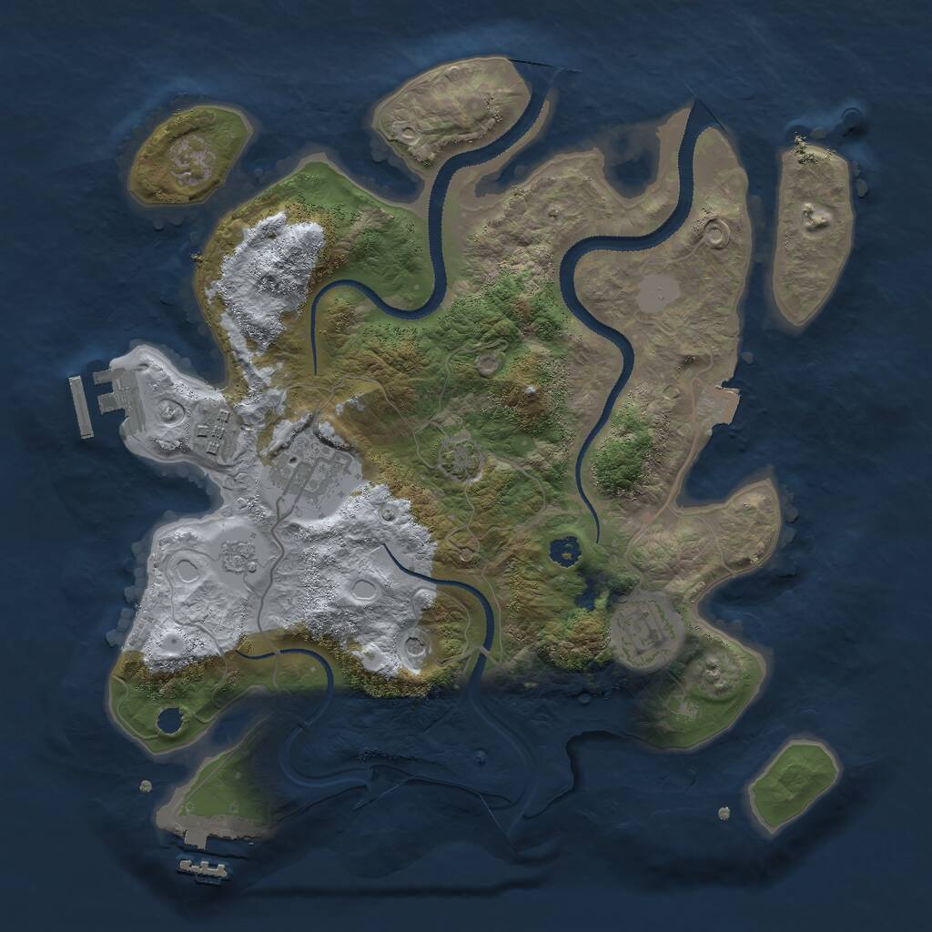 Rust Map: Procedural Map, Size: 3000, Seed: 11460, 9 Monuments