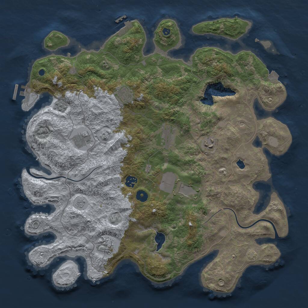 Rust Map: Procedural Map, Size: 4000, Seed: 1566141105, 14 Monuments