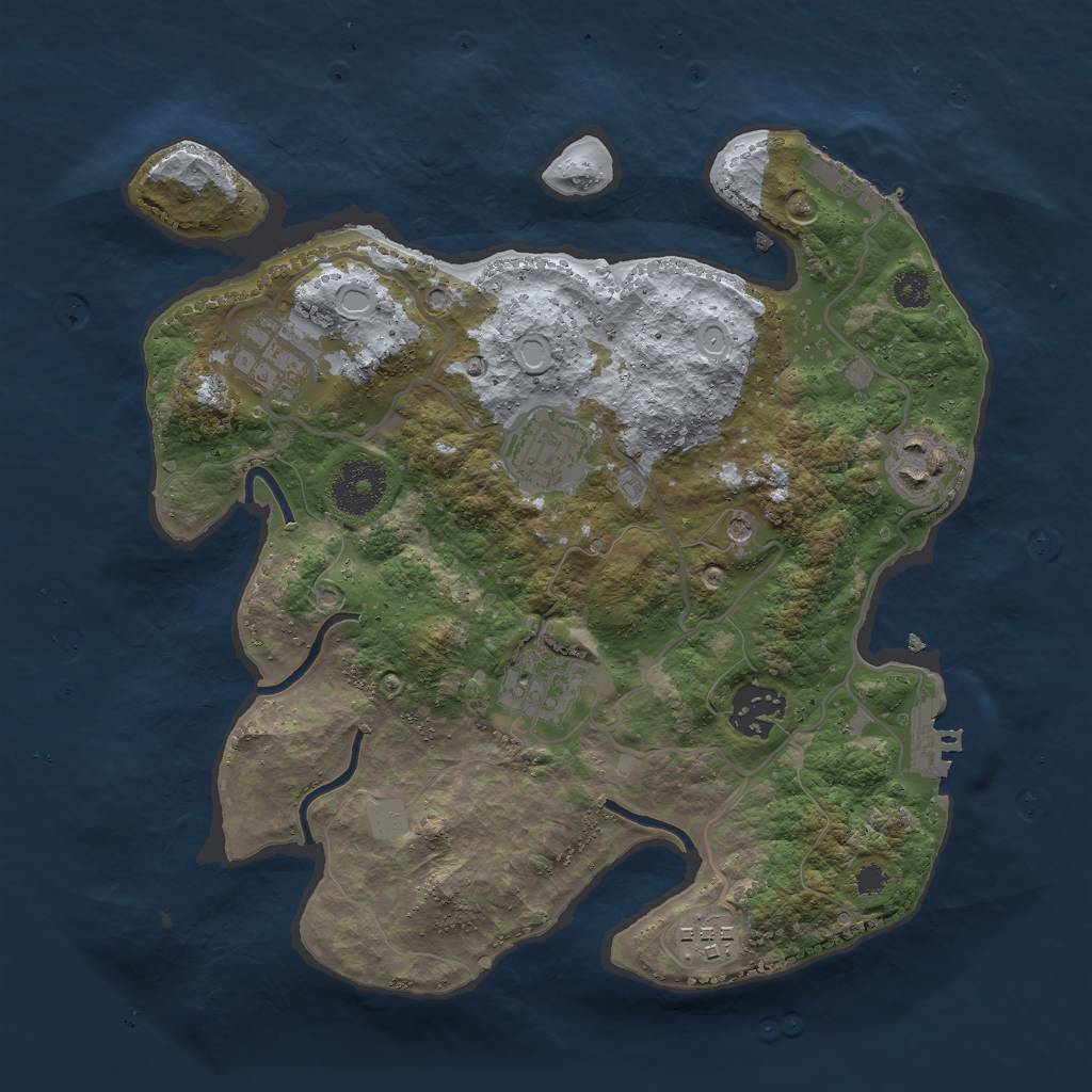 Rust Map: Procedural Map, Size: 3000, Seed: 1760497672, 12 Monuments