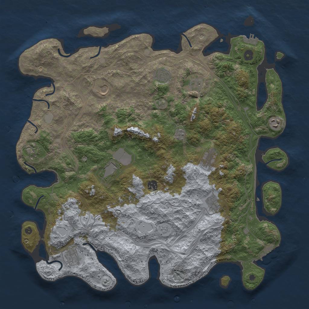 Rust Map: Procedural Map, Size: 4500, Seed: 17434, 18 Monuments