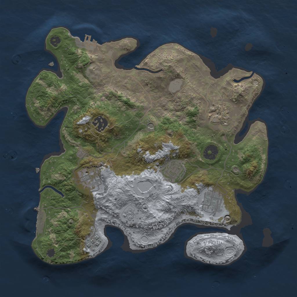 Rust Map: Procedural Map, Size: 3000, Seed: 28048, 13 Monuments