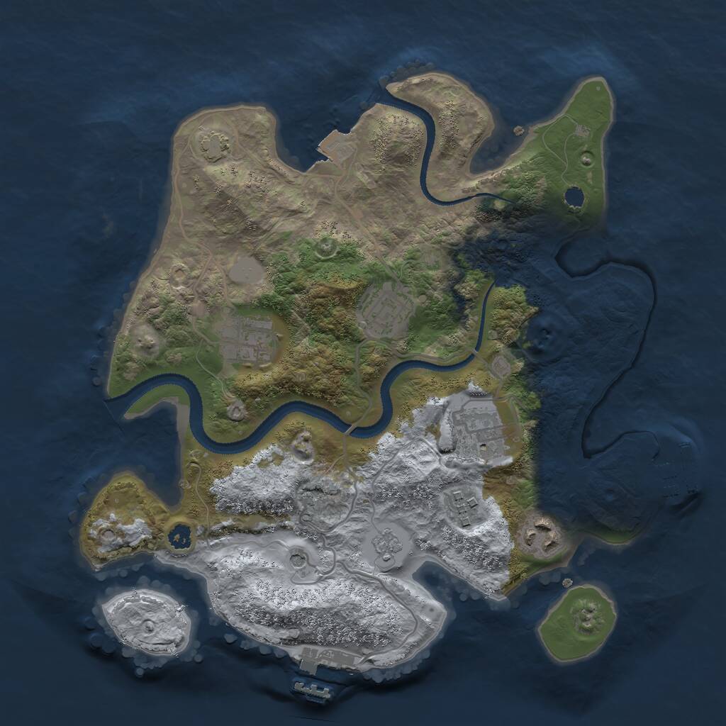 Rust Map: Procedural Map, Size: 3000, Seed: 18842, 11 Monuments