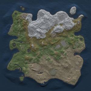 Thumbnail Rust Map: Procedural Map, Size: 3600, Seed: 985333, 16 Monuments