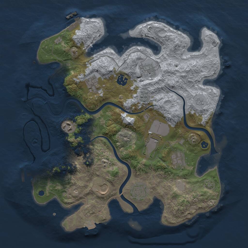 Rust Map: Procedural Map, Size: 3500, Seed: 1718346333, 15 Monuments