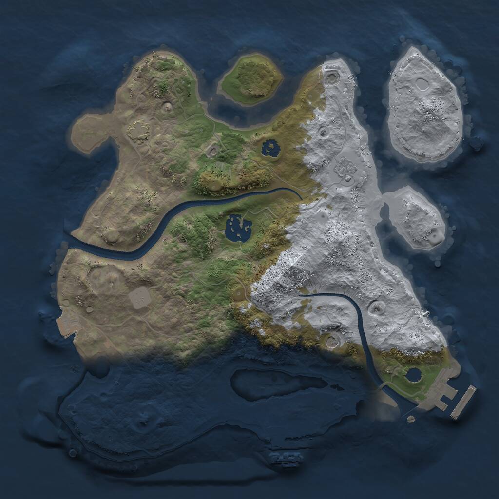 Rust Map: Procedural Map, Size: 2700, Seed: 2333, 7 Monuments