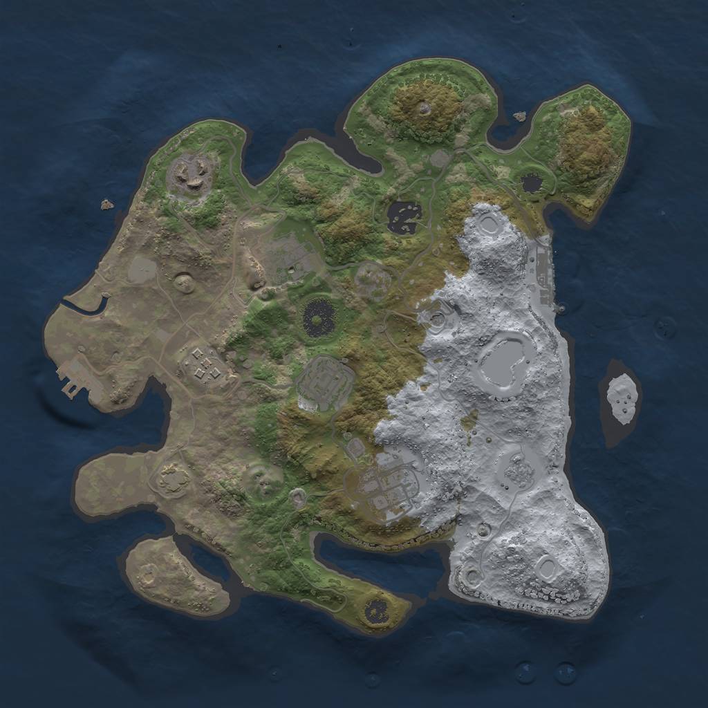 Rust Map: Procedural Map, Size: 3000, Seed: 25346, 14 Monuments