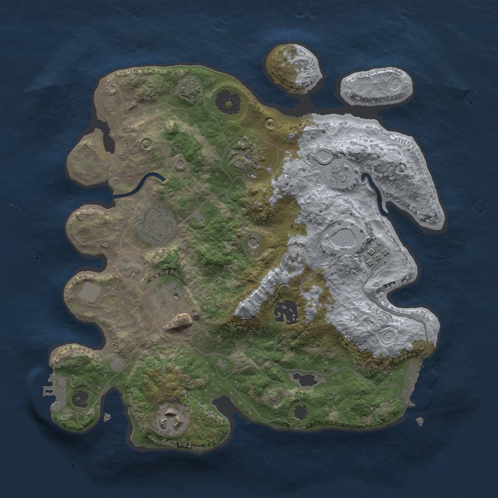 Rust Map: Procedural Map, Size: 3000, Seed: 19391, 14 Monuments