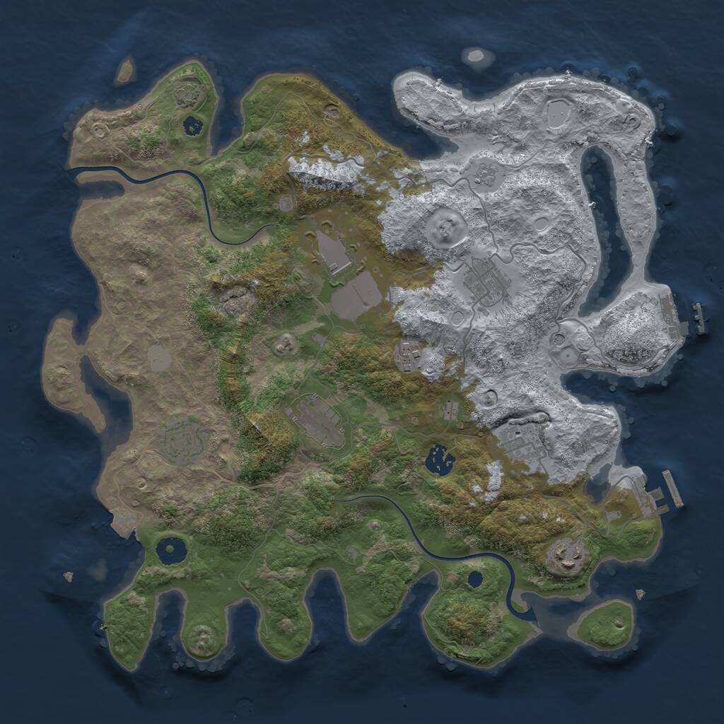 Rust Map: Procedural Map, Size: 3750, Seed: 685457353, 14 Monuments